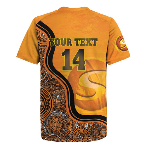 Custom Perth Scorchers Rugby Jersey Indigenous Art - Grunge Style