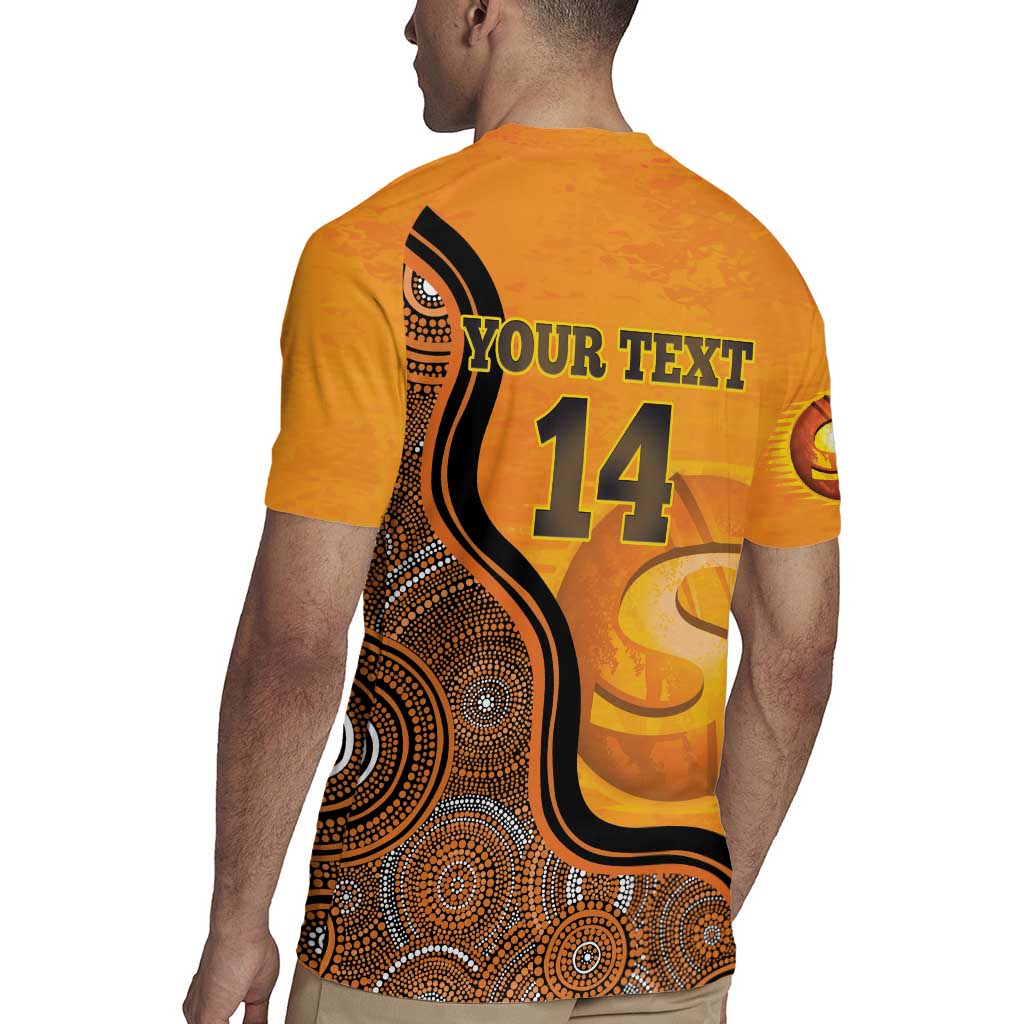 Custom Perth Scorchers Rugby Jersey Indigenous Art - Grunge Style