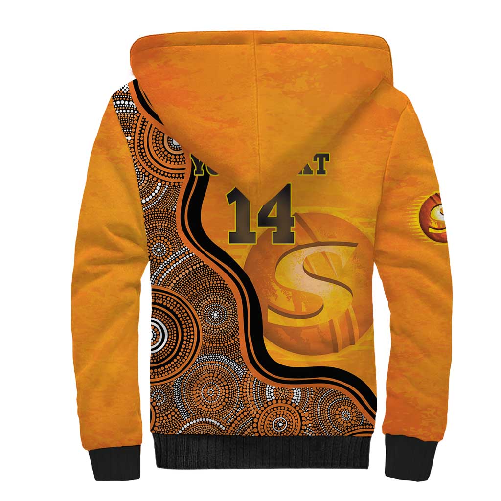 Custom Perth Scorchers Sherpa Hoodie Indigenous Art - Grunge Style