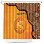 Custom Perth Scorchers Shower Curtain Indigenous Art - Grunge Style