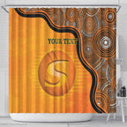 Custom Perth Scorchers Shower Curtain Indigenous Art - Grunge Style