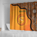 Custom Perth Scorchers Shower Curtain Indigenous Art - Grunge Style