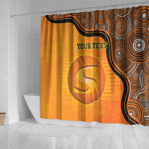 Custom Perth Scorchers Shower Curtain Indigenous Art - Grunge Style