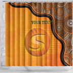 Custom Perth Scorchers Shower Curtain Indigenous Art - Grunge Style