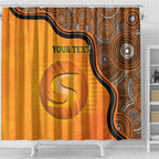 Custom Perth Scorchers Shower Curtain Indigenous Art - Grunge Style