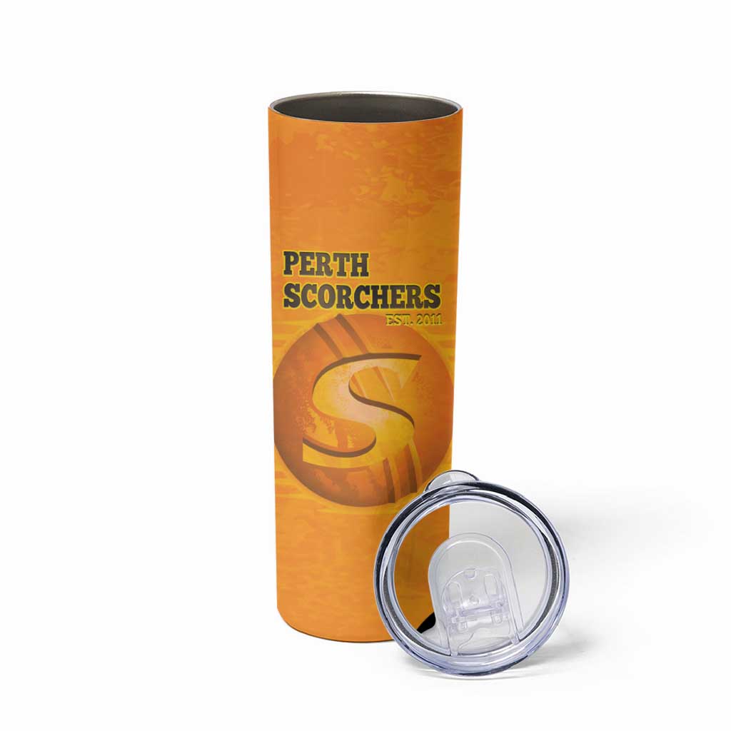 Custom Perth Scorchers Skinny Tumbler Indigenous Art - Grunge Style