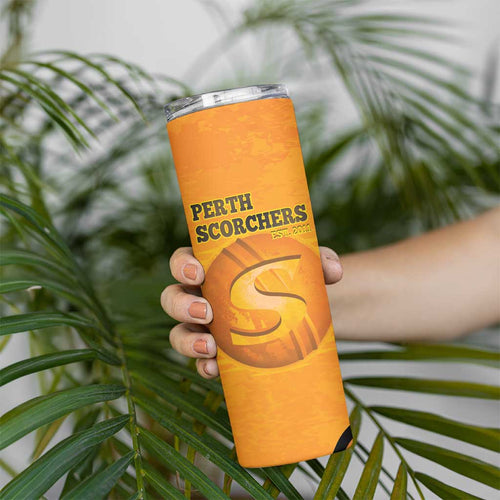 Custom Perth Scorchers Skinny Tumbler Indigenous Art - Grunge Style