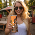 Custom Perth Scorchers Skinny Tumbler Indigenous Art - Grunge Style
