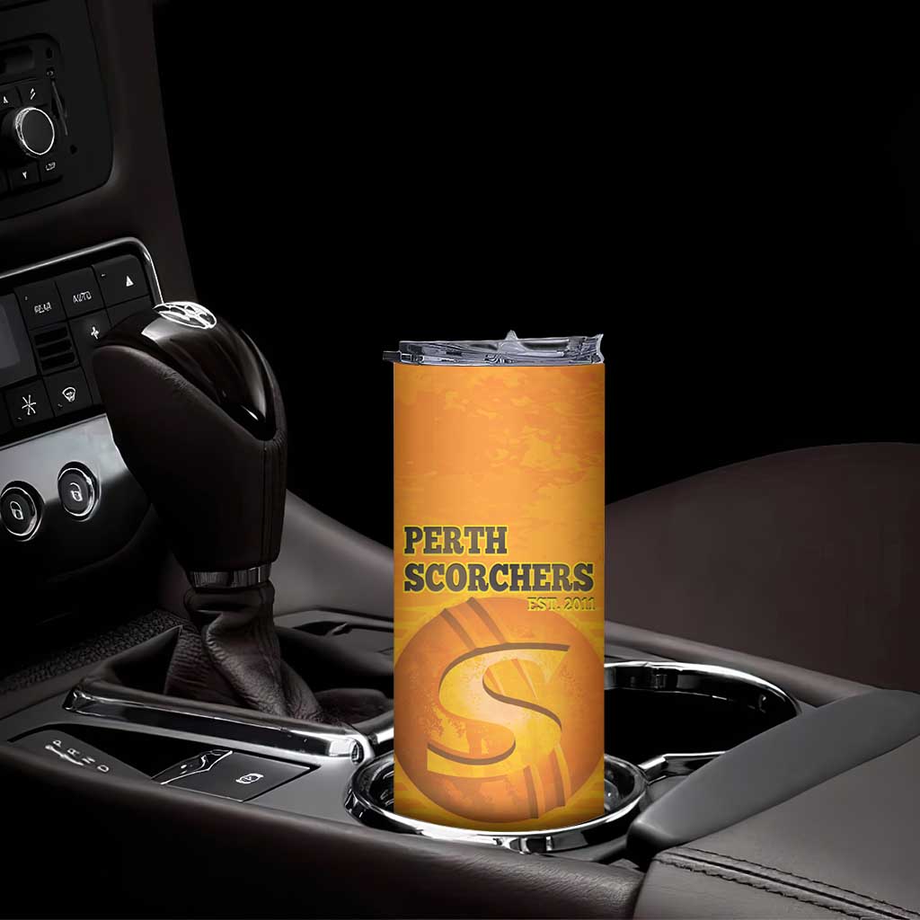 Custom Perth Scorchers Skinny Tumbler Indigenous Art - Grunge Style
