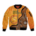 Custom Perth Scorchers Sleeve Zip Bomber Jacket Indigenous Art - Grunge Style