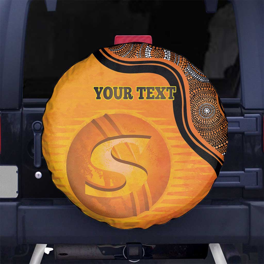 Custom Perth Scorchers Spare Tire Cover Indigenous Art - Grunge Style