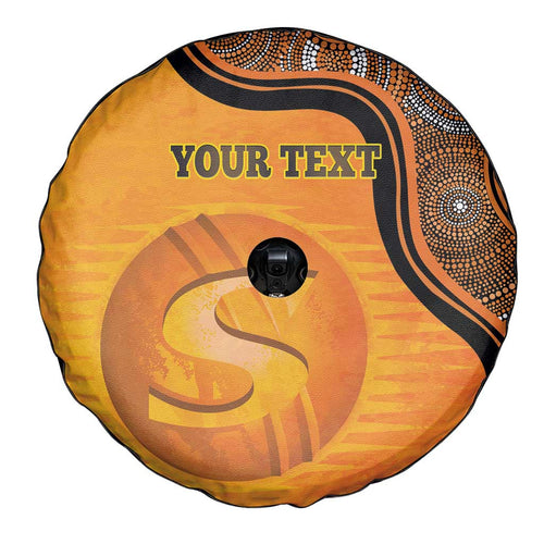 Custom Perth Scorchers Spare Tire Cover Indigenous Art - Grunge Style