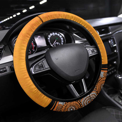 Perth Scorchers Steering Wheel Cover Indigenous Art - Grunge Style