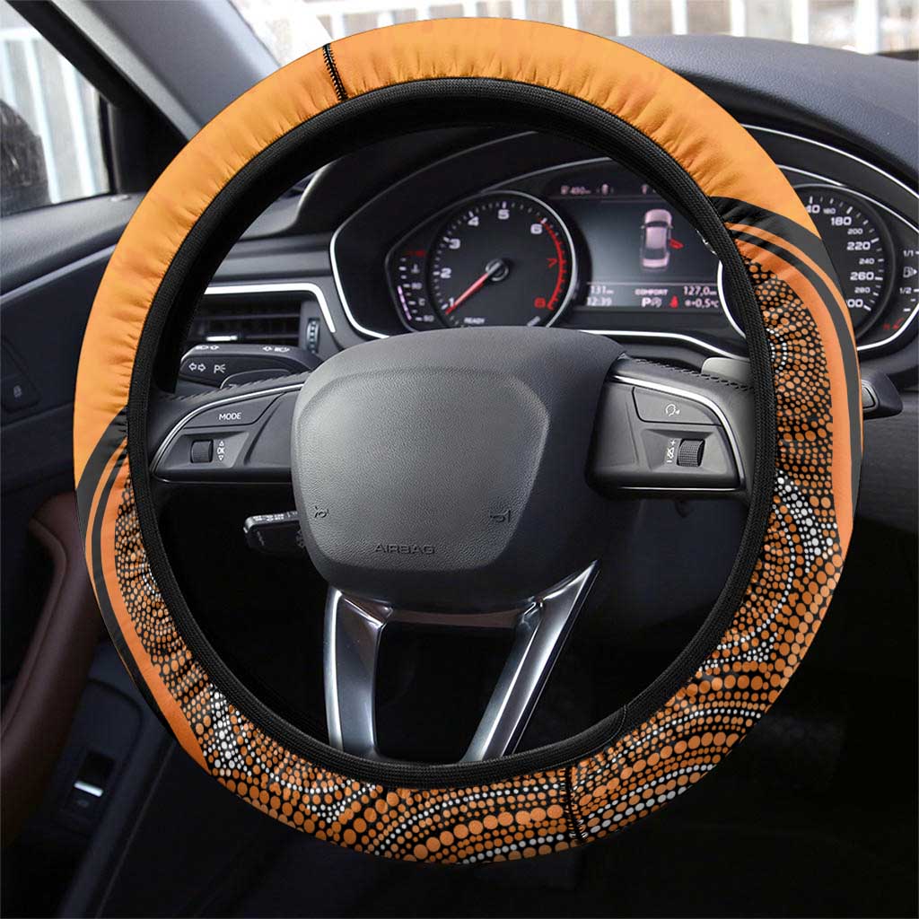 Perth Scorchers Steering Wheel Cover Indigenous Art - Grunge Style