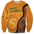 Custom Perth Scorchers Sweatshirt Indigenous Art - Grunge Style