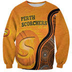 Custom Perth Scorchers Sweatshirt Indigenous Art - Grunge Style