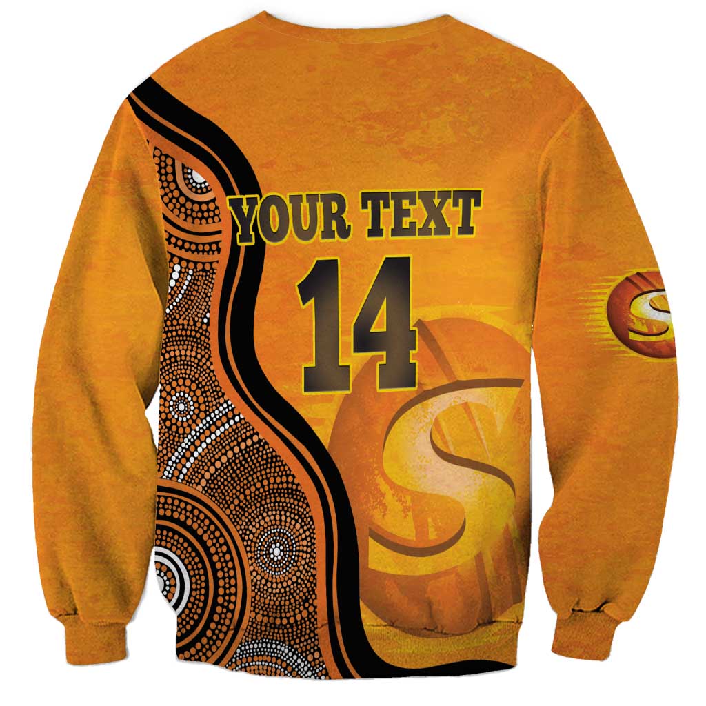 Custom Perth Scorchers Sweatshirt Indigenous Art - Grunge Style