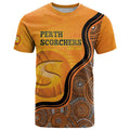 Custom Perth Scorchers T Shirt Indigenous Art - Grunge Style
