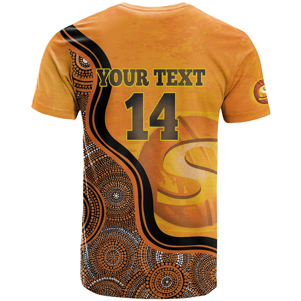Custom Perth Scorchers T Shirt Indigenous Art - Grunge Style