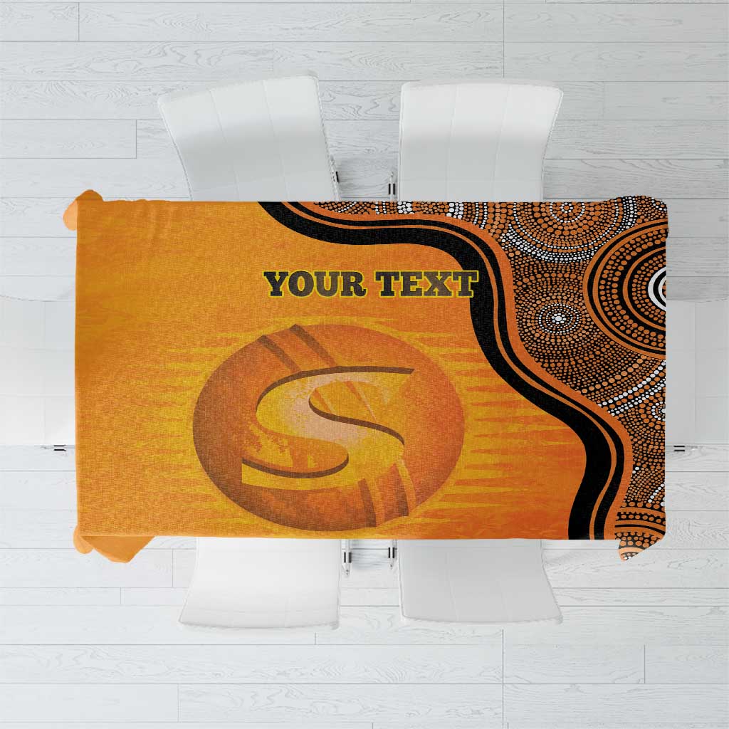 Custom Perth Scorchers Tablecloth Indigenous Art - Grunge Style