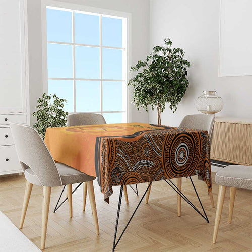 Custom Perth Scorchers Tablecloth Indigenous Art - Grunge Style