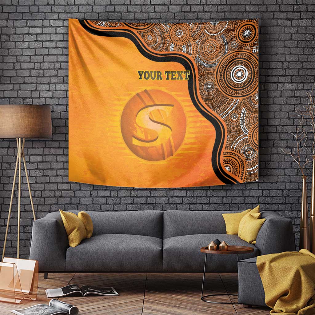 Custom Perth Scorchers Tapestry Indigenous Art - Grunge Style
