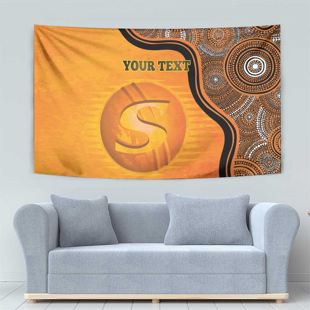 Custom Perth Scorchers Tapestry Indigenous Art - Grunge Style