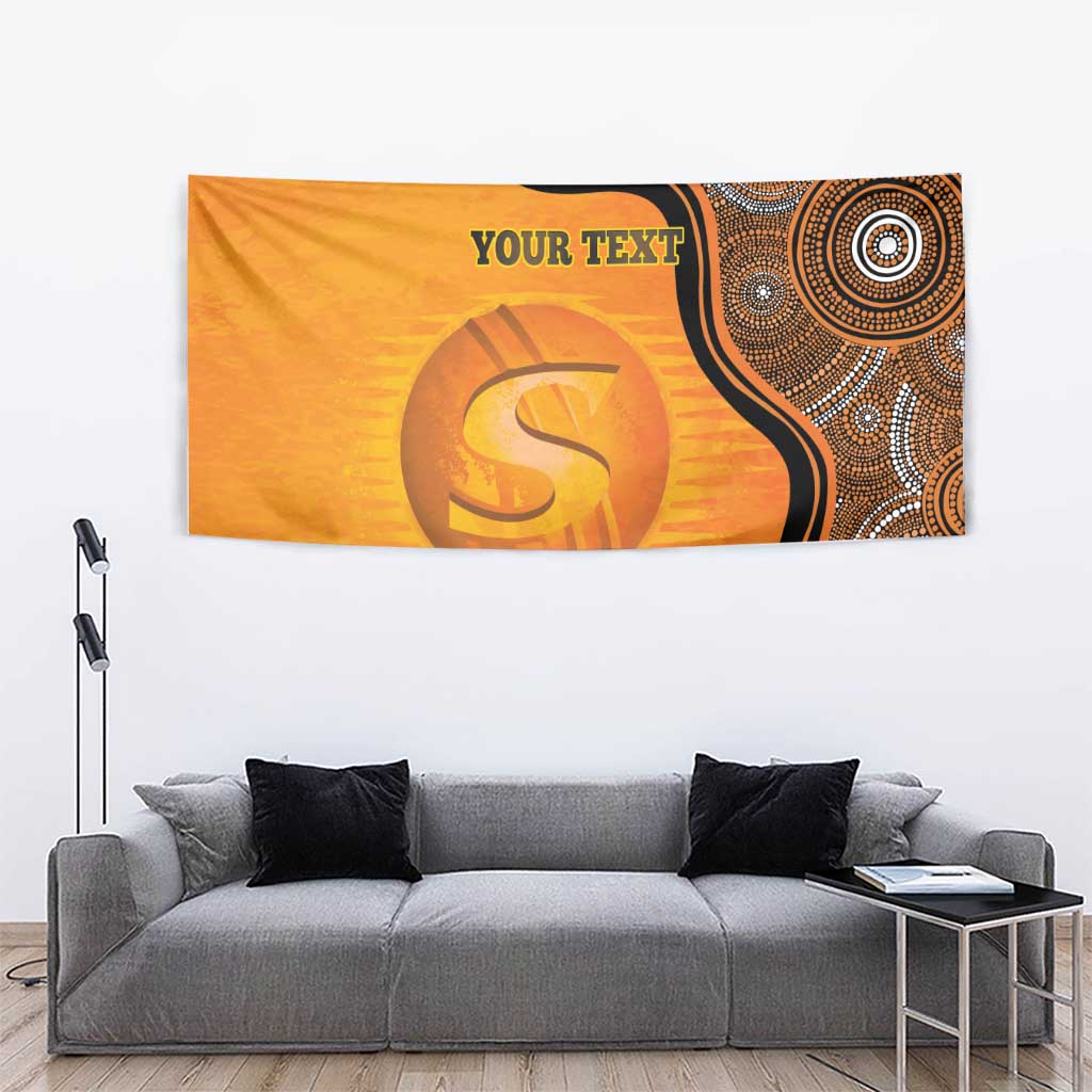 Custom Perth Scorchers Tapestry Indigenous Art - Grunge Style