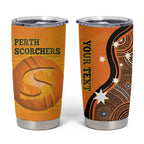 Custom Perth Scorchers Tumbler Cup Indigenous Art - Grunge Style