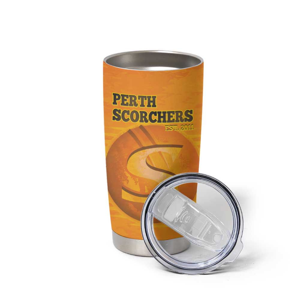 Custom Perth Scorchers Tumbler Cup Indigenous Art - Grunge Style