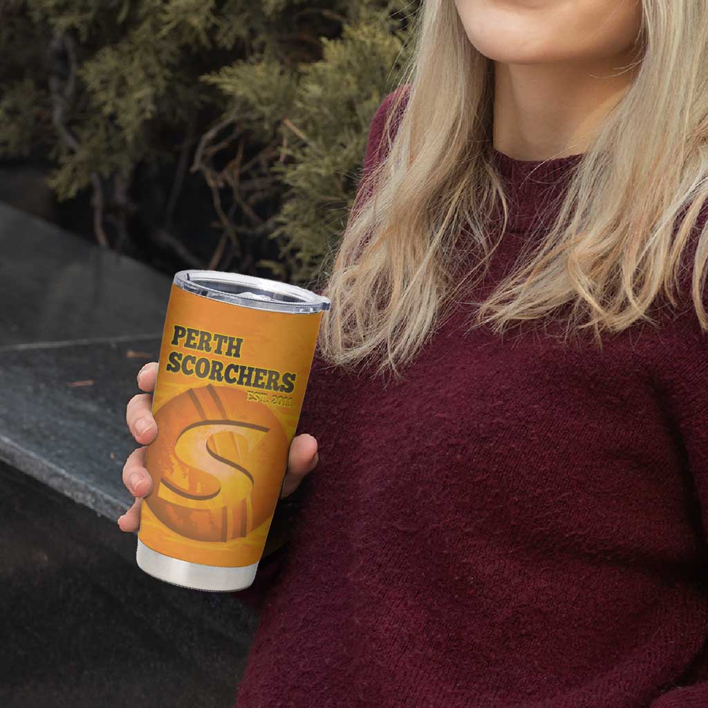 Custom Perth Scorchers Tumbler Cup Indigenous Art - Grunge Style