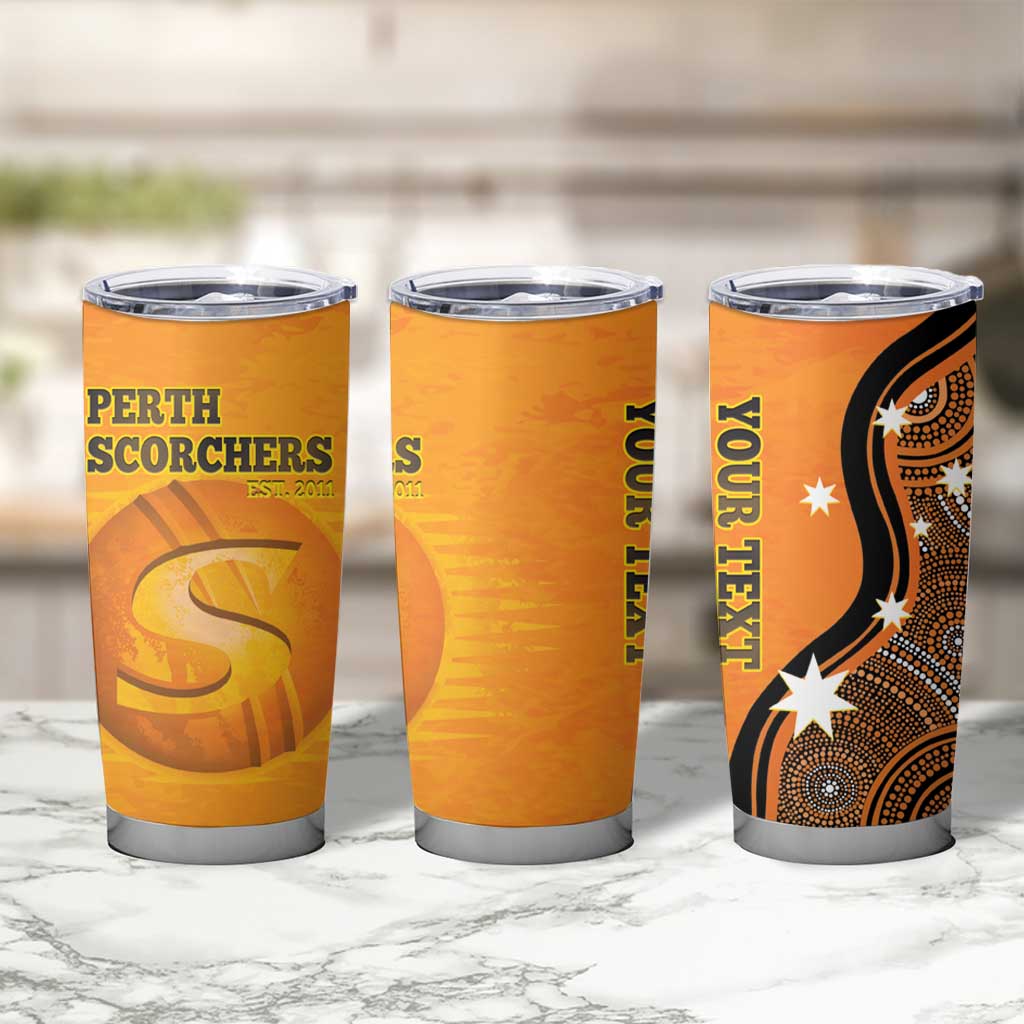 Custom Perth Scorchers Tumbler Cup Indigenous Art - Grunge Style