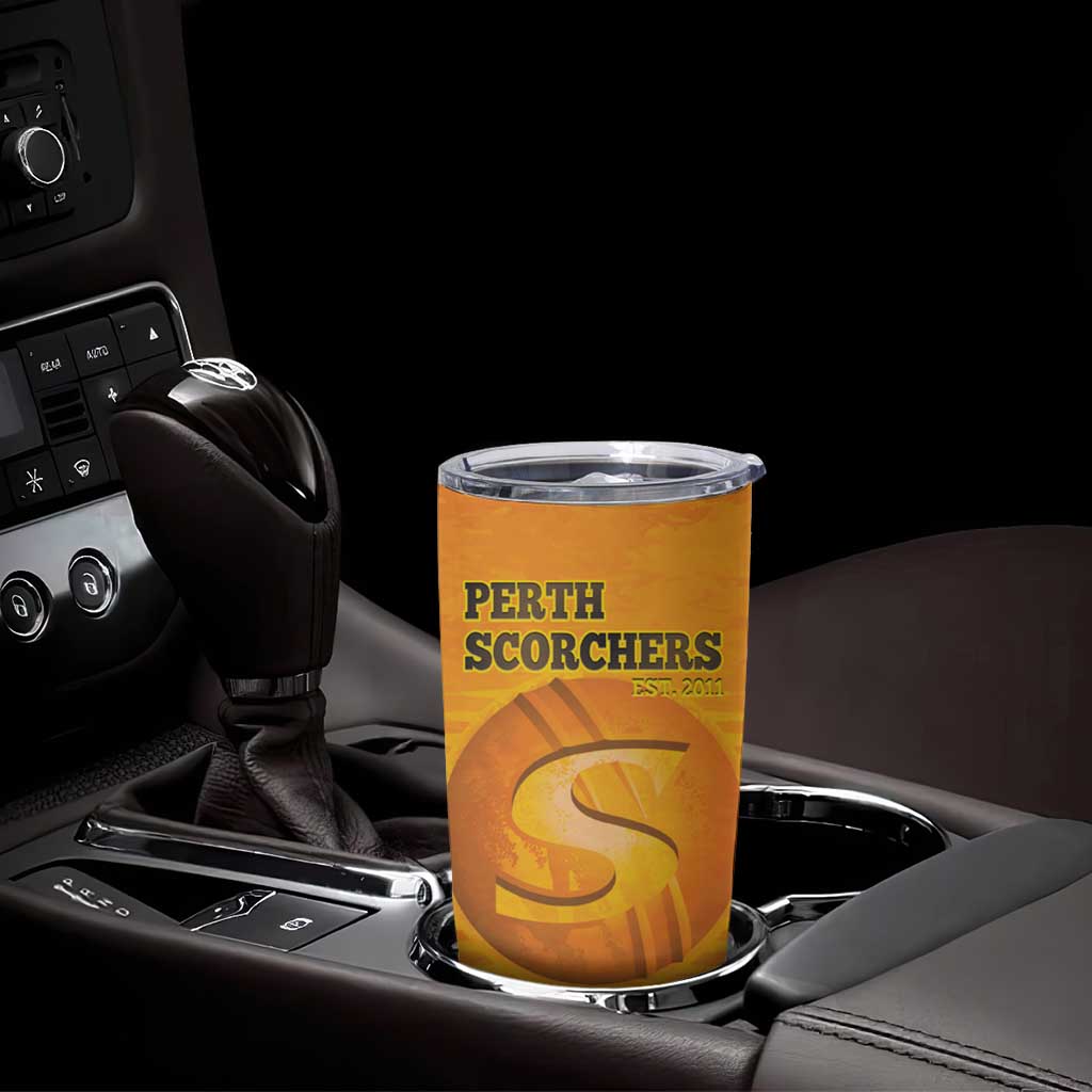 Custom Perth Scorchers Tumbler Cup Indigenous Art - Grunge Style