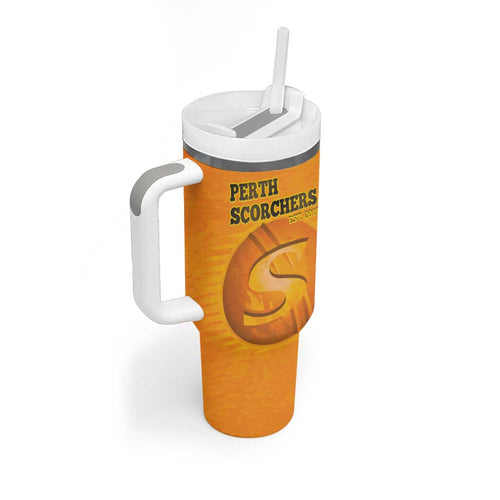 Custom Perth Scorchers Tumbler With Handle Indigenous Art - Grunge Style