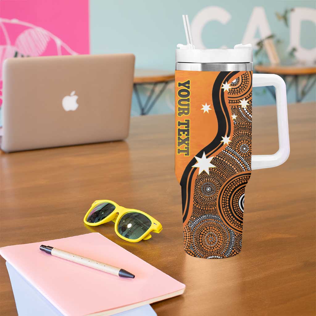 Custom Perth Scorchers Tumbler With Handle Indigenous Art - Grunge Style