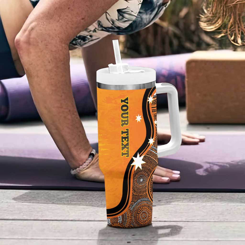 Custom Perth Scorchers Tumbler With Handle Indigenous Art - Grunge Style