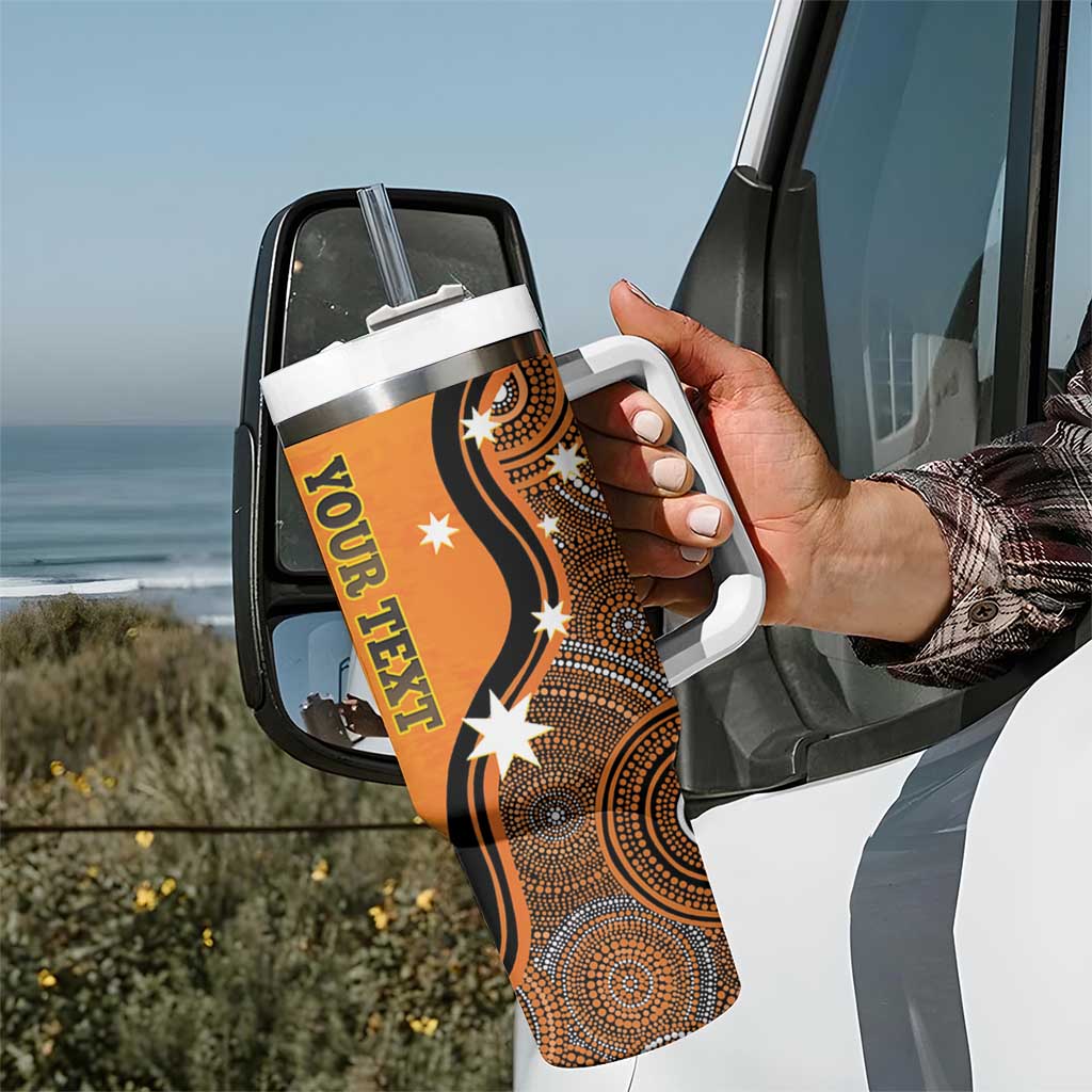 Custom Perth Scorchers Tumbler With Handle Indigenous Art - Grunge Style