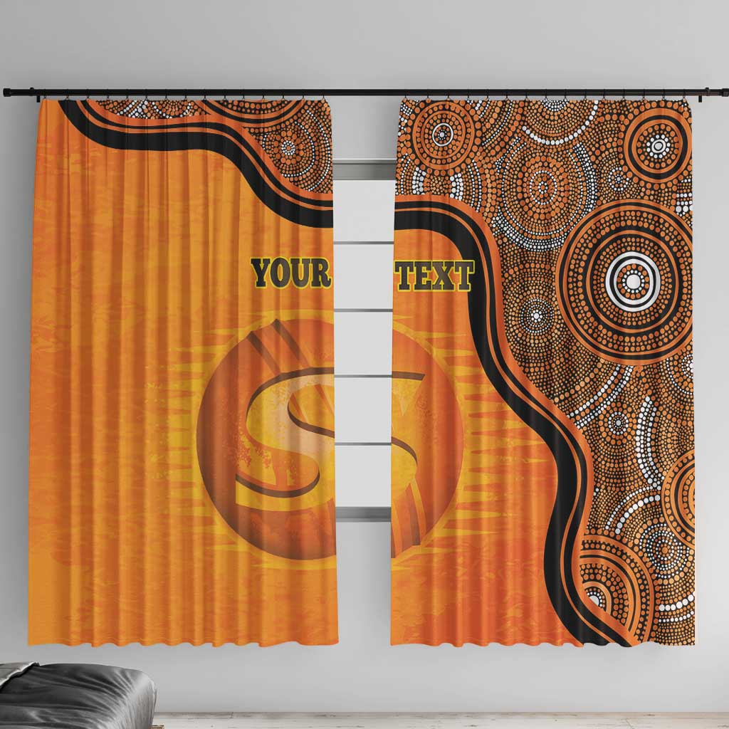 Custom Perth Scorchers Window Curtain Indigenous Art - Grunge Style