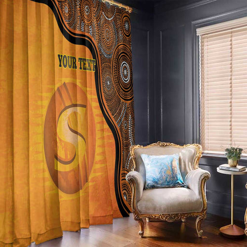 Custom Perth Scorchers Window Curtain Indigenous Art - Grunge Style