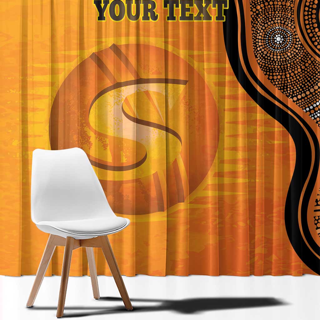 Custom Perth Scorchers Window Curtain Indigenous Art - Grunge Style