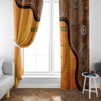 Custom Perth Scorchers Window Curtain Indigenous Art - Grunge Style
