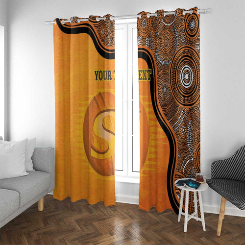 Custom Perth Scorchers Window Curtain Indigenous Art - Grunge Style
