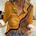 Custom Perth Scorchers Women Casual Shirt Indigenous Art - Grunge Style