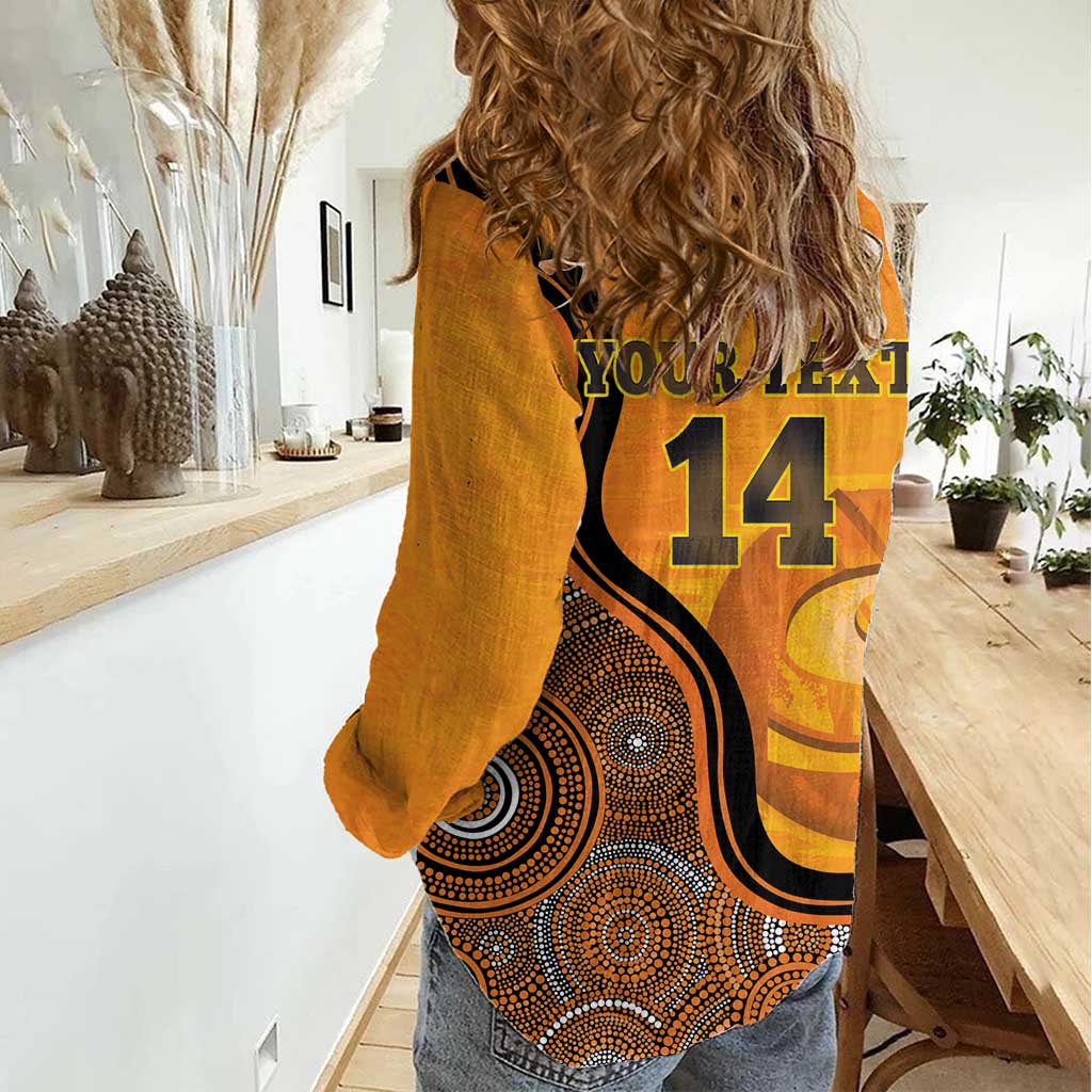 Custom Perth Scorchers Women Casual Shirt Indigenous Art - Grunge Style