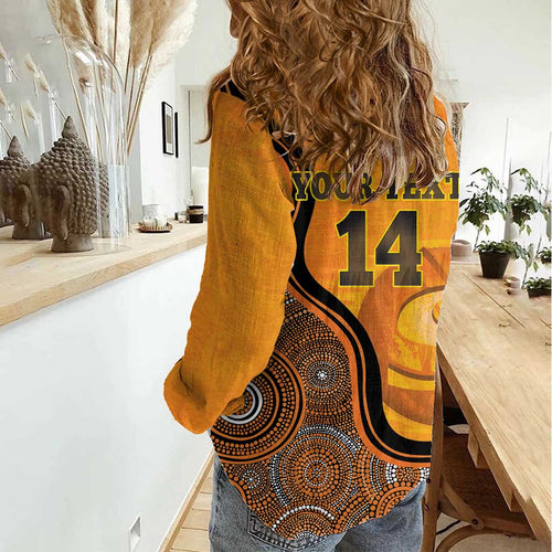 Custom Perth Scorchers Women Casual Shirt Indigenous Art - Grunge Style
