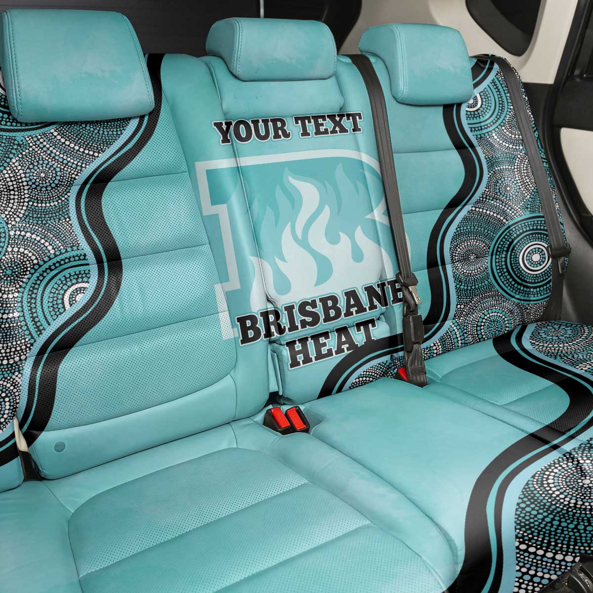 Custom Brisbane Heat Back Car Seat Cover Indigenous Art - Grunge Style