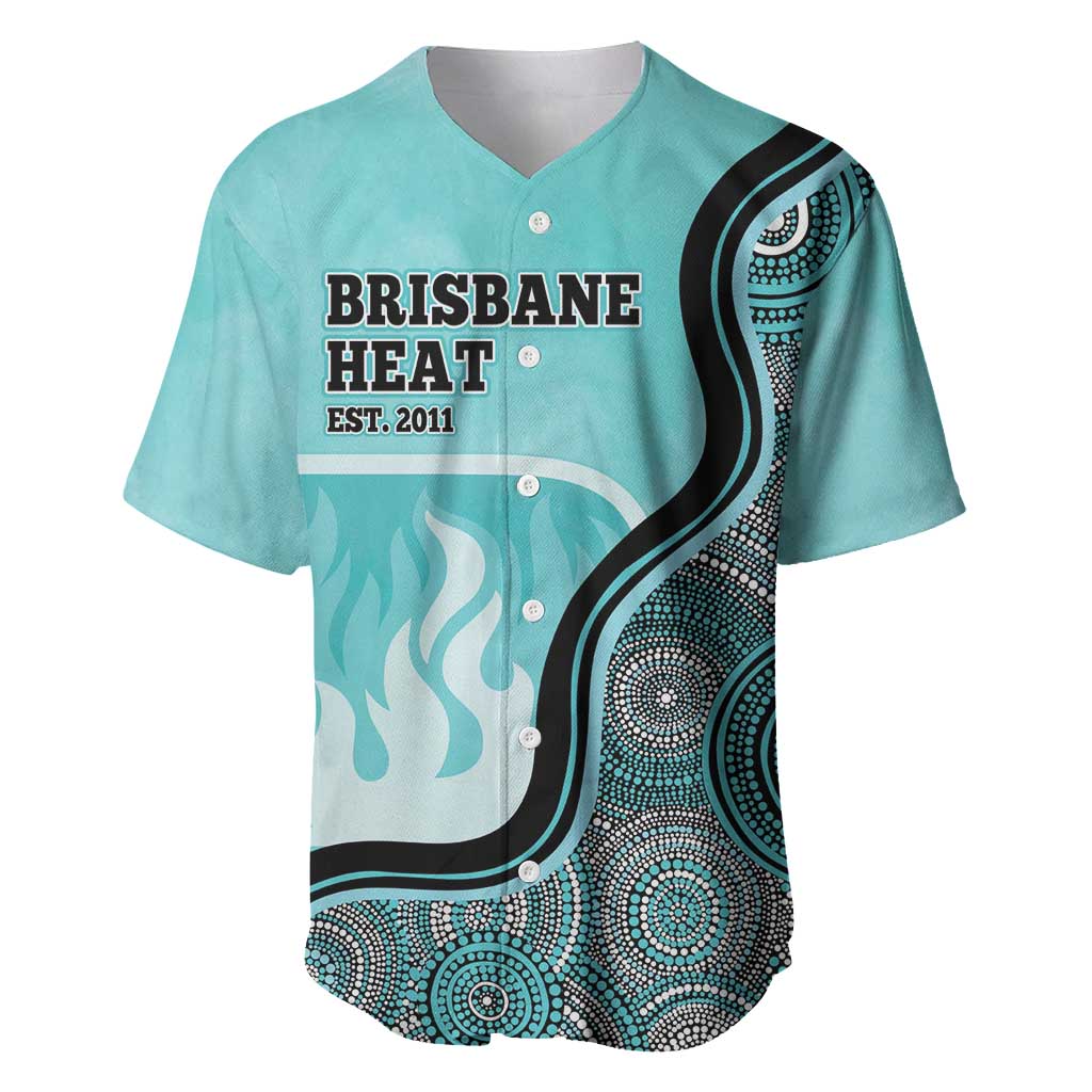 Custom Brisbane Heat Baseball Jersey Indigenous Art - Grunge Style
