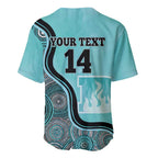Custom Brisbane Heat Baseball Jersey Indigenous Art - Grunge Style