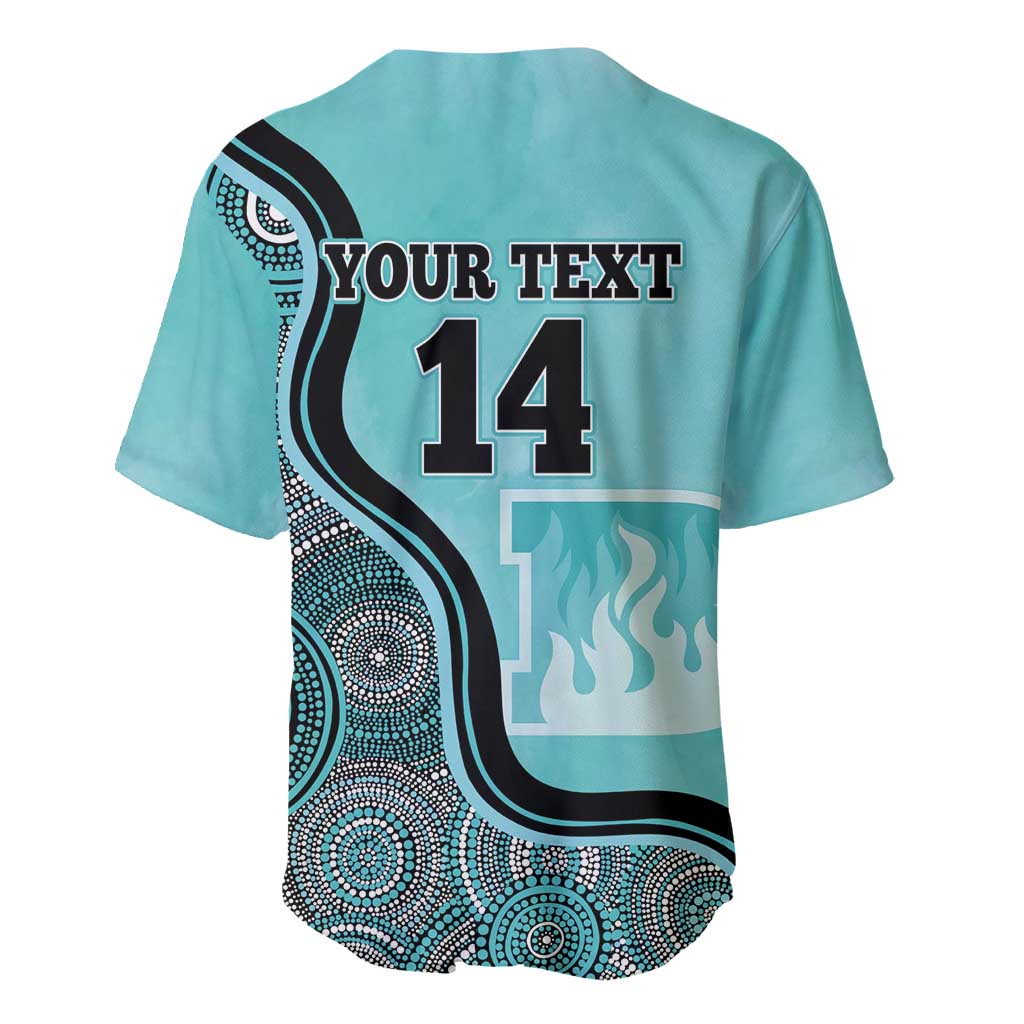 Custom Brisbane Heat Baseball Jersey Indigenous Art - Grunge Style