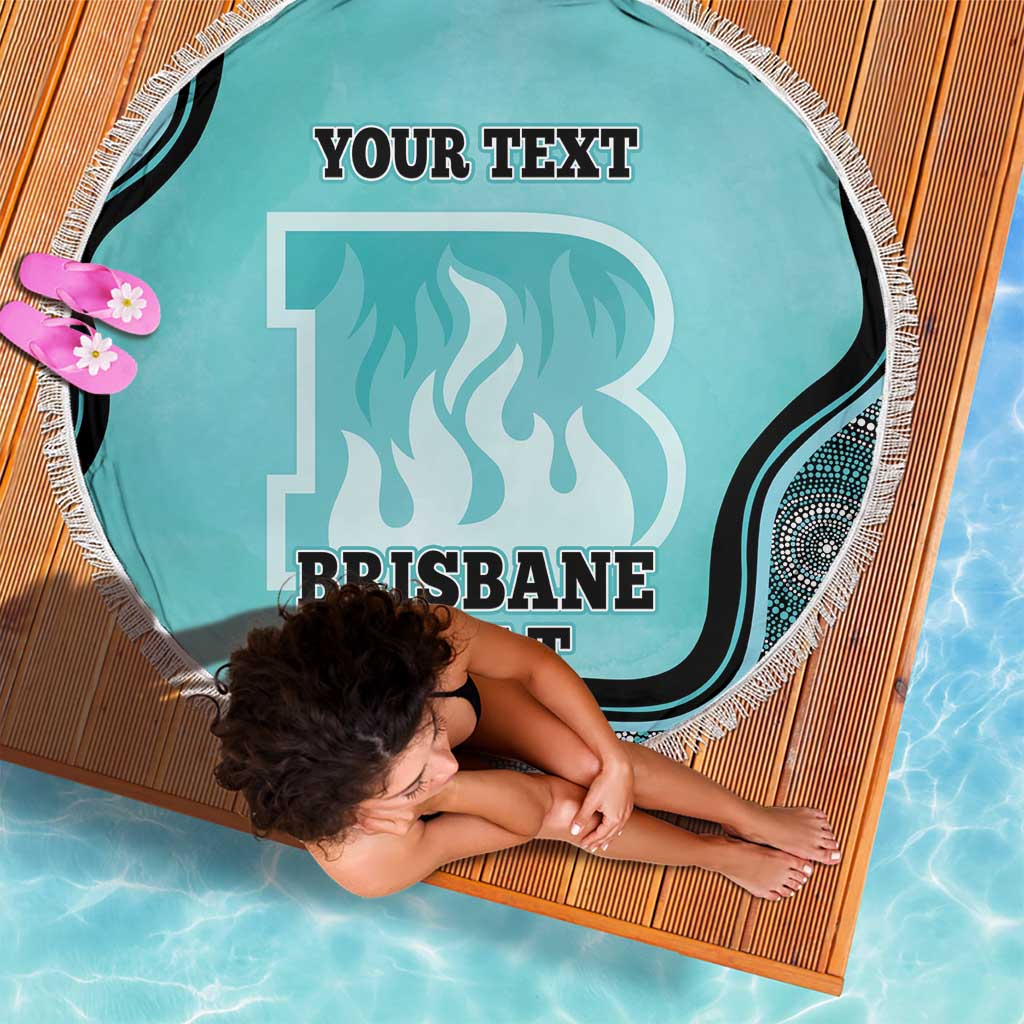 Custom Brisbane Heat Beach Blanket Indigenous Art - Grunge Style
